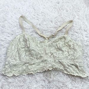 Aerie Lace Racerback Bralette Cream‎ Yellow Size XL